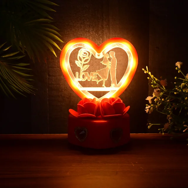 Love Couple Showpiece – Romantic Heart-Shaped Home Decor Gift