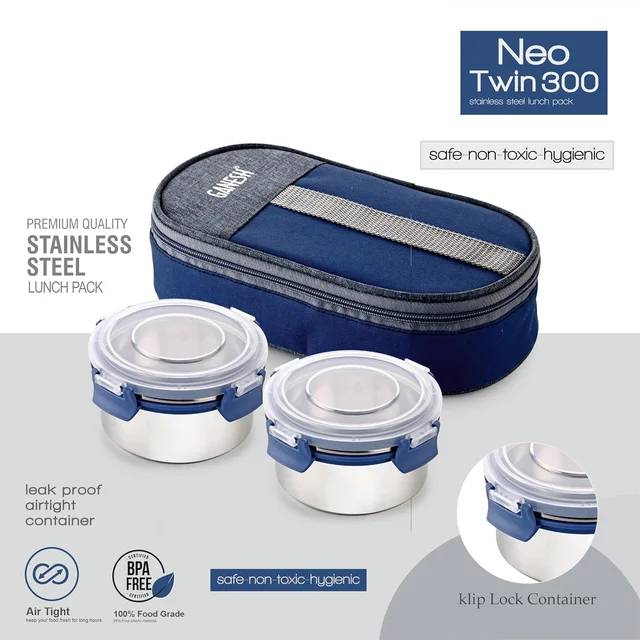 Lunch Box Set – Airtight Stainless Steel Containers with Insulated Bag