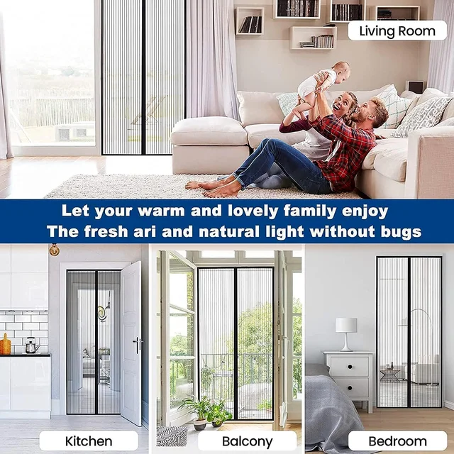 Magic Mesh Screen Door – Hands-Free Bug & Insect Protection