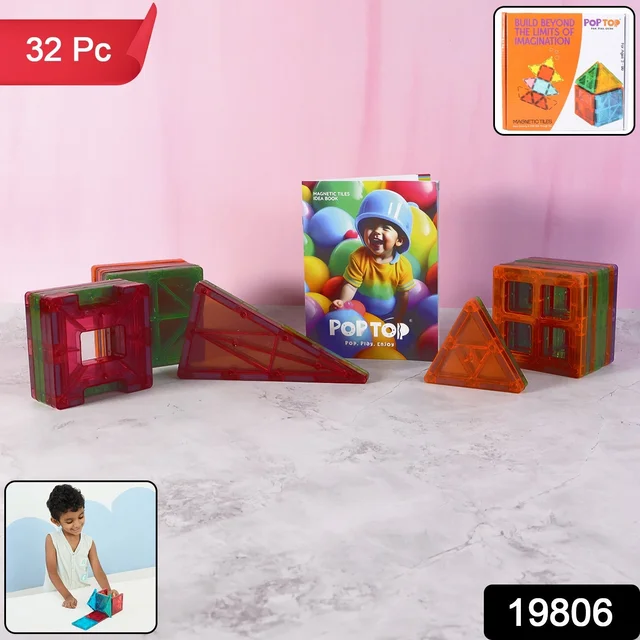 Magnetic Building Tiles – 32-Piece STEM Learning Toy Set