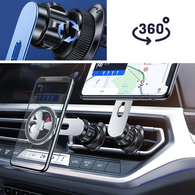 Magnetic Car Phone Holder – 360° Rotatable Air Vent Mount | Velvet Wheels