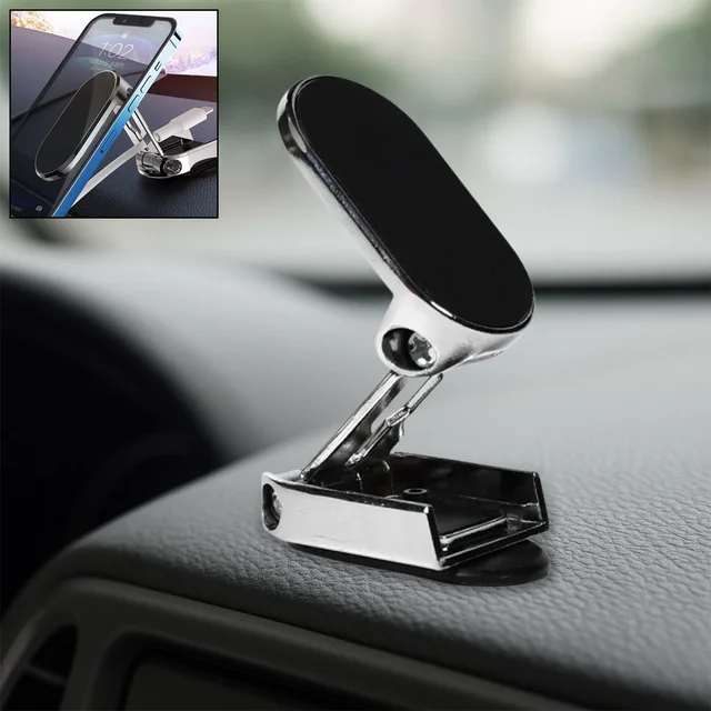 Magnetic Car Phone Holder – 360° Rotating Metal Mount |