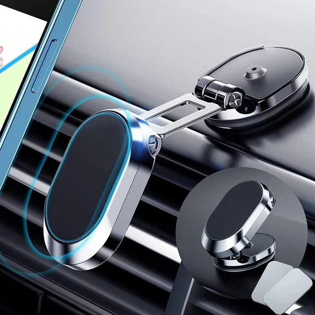 Magnetic Car Phone Holder – 360° Rotating Metal Mount |