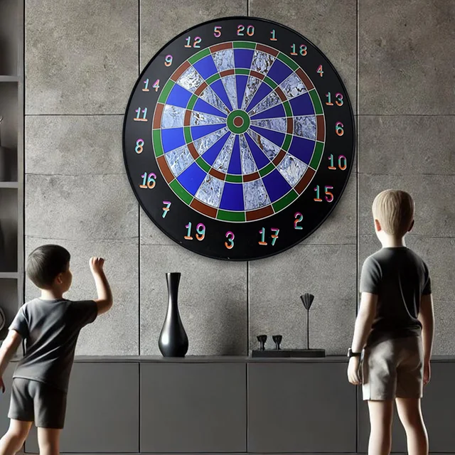 Magnetic Dart Board – Safe Indoor Outdoor Game with 6 Soft-Tip Darts