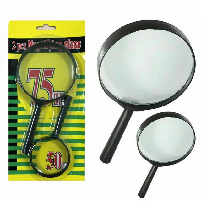 Magnifying Glass for Reading – Dual-Sided Magnifier 75mm & 50mm | Worko