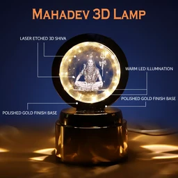 Mahadev 3D Crystal Ball Night Light – Rotating LED Decorative Lamp