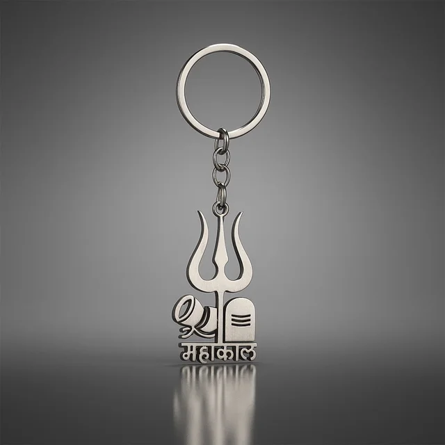 Mahakal Trishul Keychain – Durable Metal Spiritual Keyring for Devotees