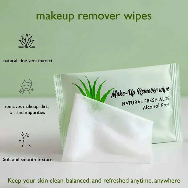 Makeup Remover Wipes – Alcohol-Free Aloe Cleansing Towelettes Pack