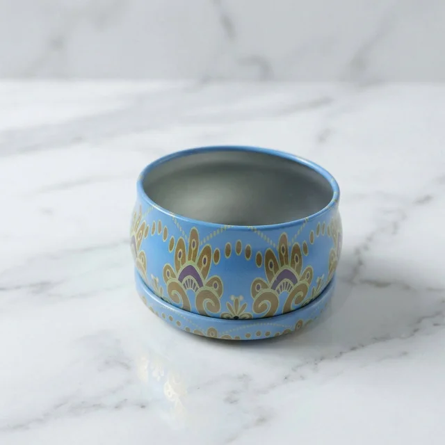 Mandala Metal Candle Container – Reusable & Vibrant Decor