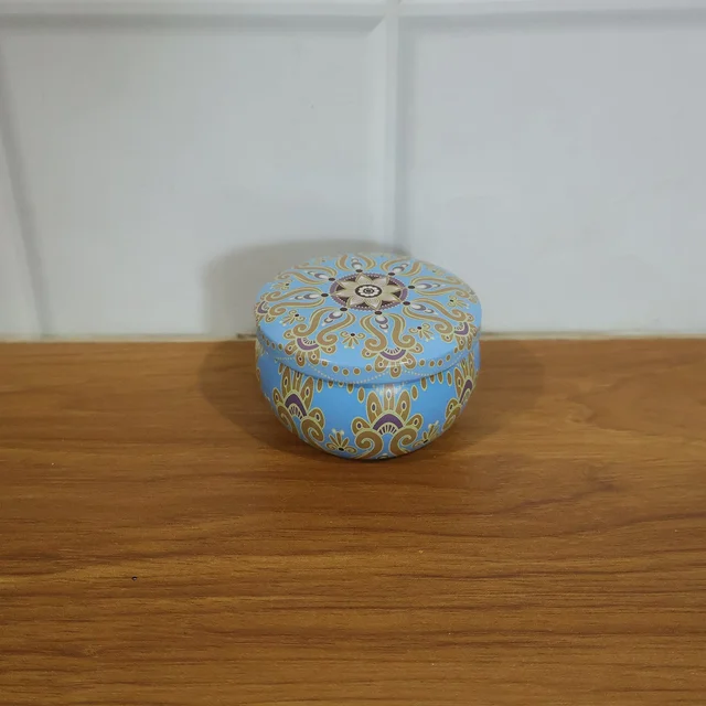 Mandala Metal Candle Container – Reusable & Vibrant Decor