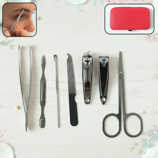 Manicure & Pedicure Grooming Kit – 7-in-1 Stainless Steel Set