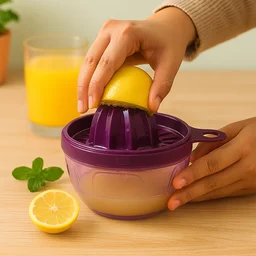 Manual Citrus Juicer 650ml – Seed Filter & Durable Plastic