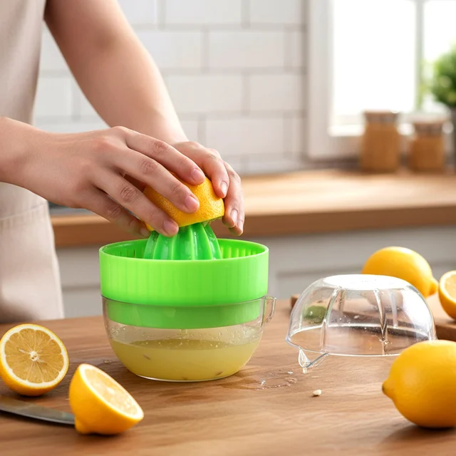 Manual Citrus Juicer – Splash-Free Juicing with Bowl & Cover