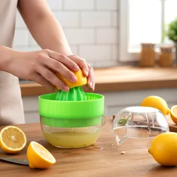 Manual Citrus Juicer – Splash-Free Juicing with Bowl & Cover