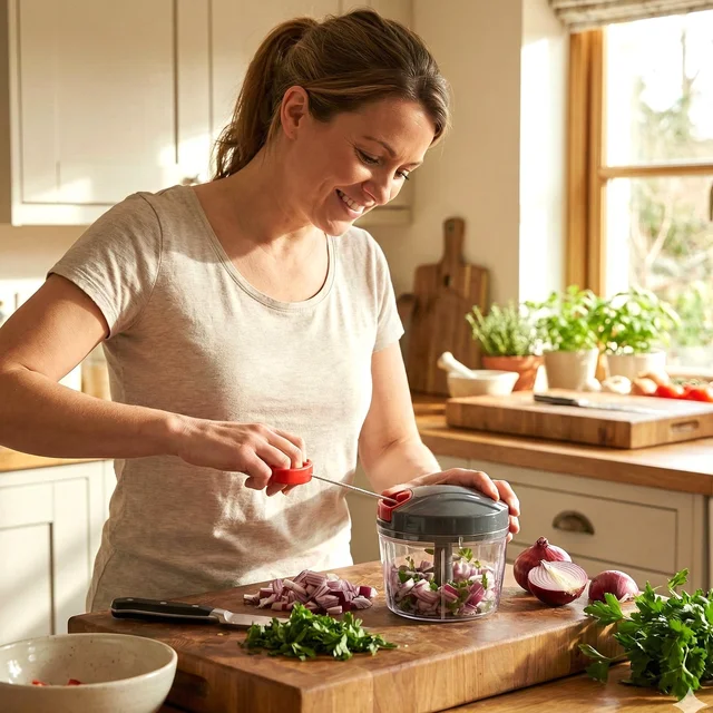 Manual Hand-Press Vegetable Chopper – Compact for Quick Prep