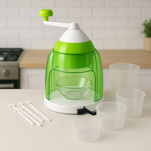 Manual Ice Crusher – Portable Snow Cone Maker with Hand Crank