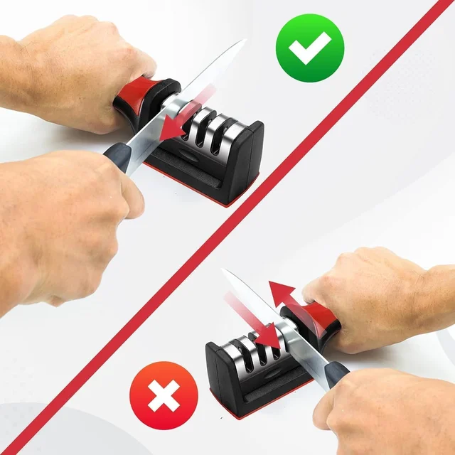 Manual Knife Sharpener – 4-Stage for Precise Blades and Scissors