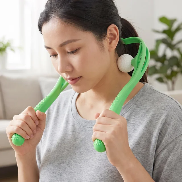 Manual Neck Shoulder Roller Massager with Rolling Balls for Pain Relief (1 Pc)