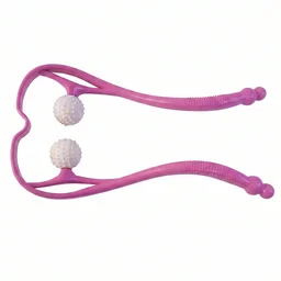 Manual Pink Neck Shoulder Massager with Spiky Ball for Pain Relief (1 Pc)