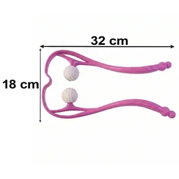 Manual Pink Neck Shoulder Massager with Spiky Ball for Pain Relief (1 Pc)
