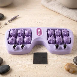 Manual Plastic Roller Foot Massager with Acupressure Nodes for Both Feet (1 Pc)
