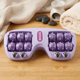 Manual Plastic Roller Foot Massager with Acupressure Nodes for Both Feet (1 Pc)