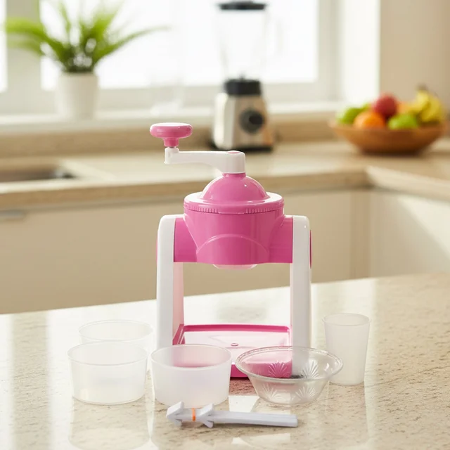 Manual Portable Pink Gola Maker – Hygienic Ice Slush Maker