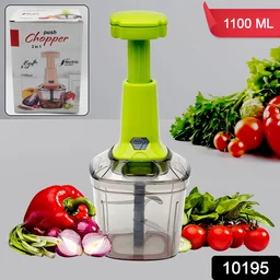 Manual Vegetable Chopper – 1100ML 2-in-1 Push Cutter | CookAura