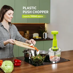 Manual Vegetable Chopper – 1100ML 2-in-1 Push Cutter | CookAura