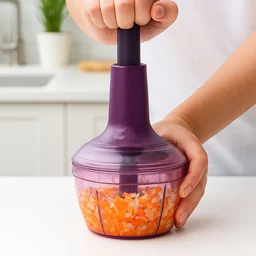 Manual Vegetable Chopper – 650 ml Push-Down Cutter