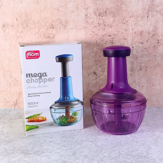 Manual Vegetable Chopper – 650 ml Push-Down Cutter