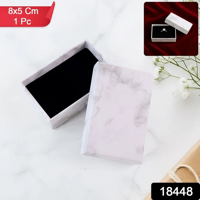 Marble Jewelry Gift Box 8x5 cm – Elegant Velvet Insert