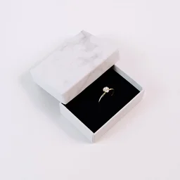 Marble Jewelry Gift Box 8x5 cm – Elegant Velvet Insert