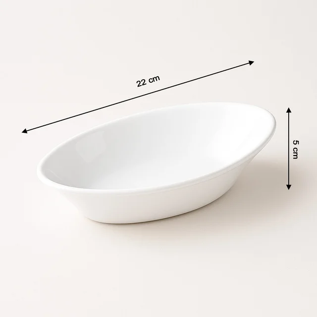 Marin Oval Serving Bowl – Deep, Elegant White Plastic Bowl