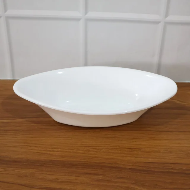 Marin Oval Serving Bowl – Deep, Elegant White Plastic Bowl