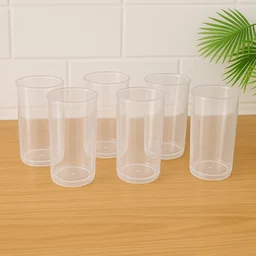 Martini Clear Glass Set – 6 Durable 300ml Plastic Tumblers