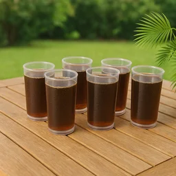 Martini Clear Glass Set – 6 Durable 300ml Plastic Tumblers