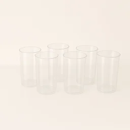 Martini Clear Glass Set – 6 Durable 300ml Plastic Tumblers
