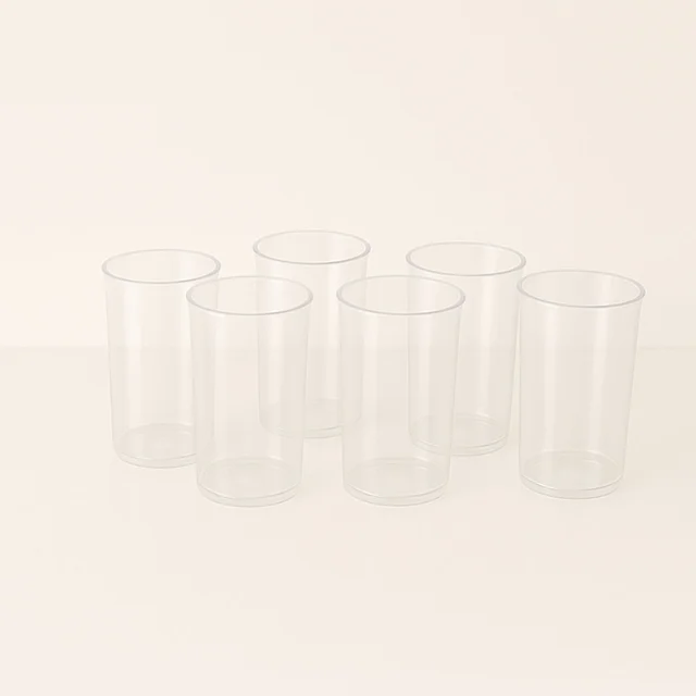 Martini Clear Glass Set – 6 Durable 300ml Plastic Tumblers
