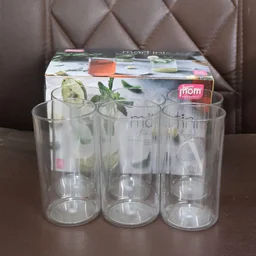 Martini Clear Glass Set – 6 Durable 300ml Plastic Tumblers