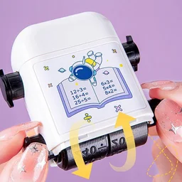 Math Problem Rolling Stamp – Fun Astronaut Educational Toy