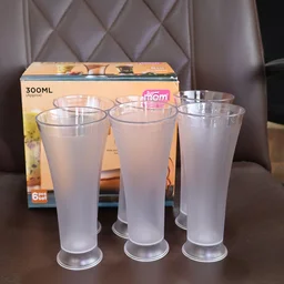 Matt Finish Plastic Glass Set – Durable 300ML 6-Piece Set