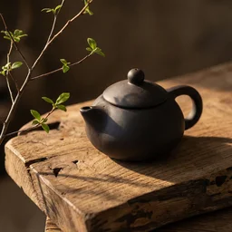 Matte Black Ceramic Tea Set – Elegant Teapot with 4 Cups