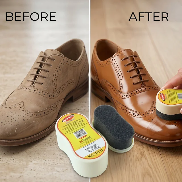 Maxwax Neutral Shoe Shiner – Compact Quick Shine & Care Solution