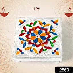 Meenakari Wooden Chowki – Handmade Puja Bajot Set for Home | VoltDesk