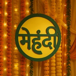 Mehndi Ceremony Wall Hanging – Lightweight Round Decorative Sign