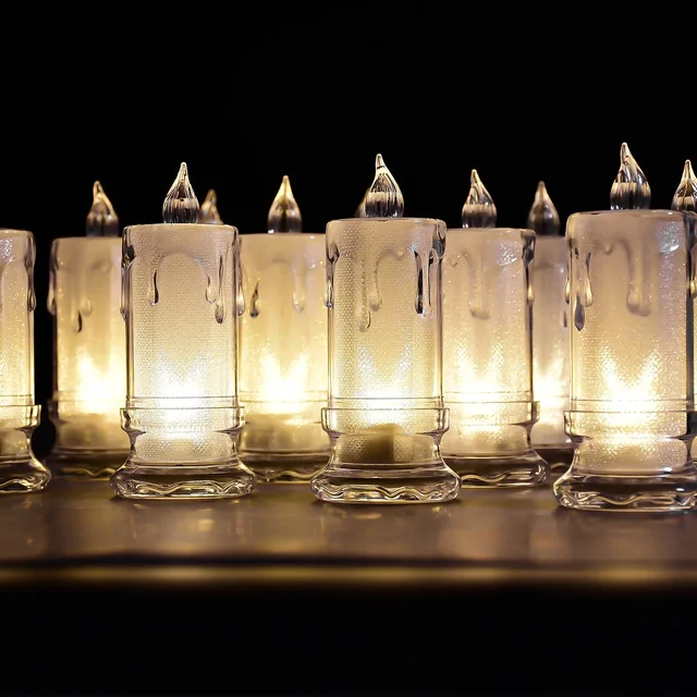 Melted Design Flameless Candles – Set of 12 for Diwali | Indo Glow