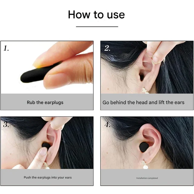 Men Soft Ear Plugs with Case Reusable Noise Reduction for Sleep (1 Pair)