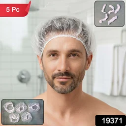 Men's Disposable Shower Caps – Waterproof Hair Protection Pack of 5