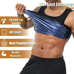 Men’s Sweat Shaper Tank Top – Slim Fit Neoprene Vest for Posture & Sweat Boost